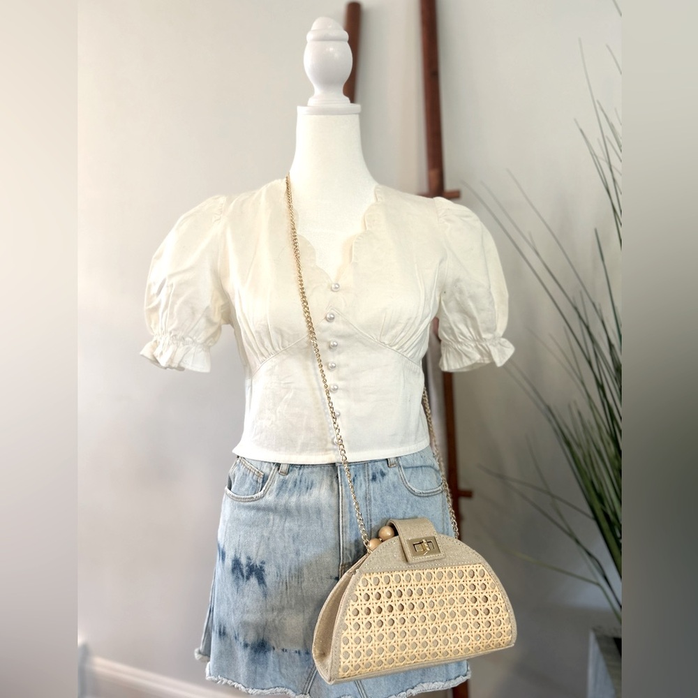 Deep V-Neck Women's Blouse (New)